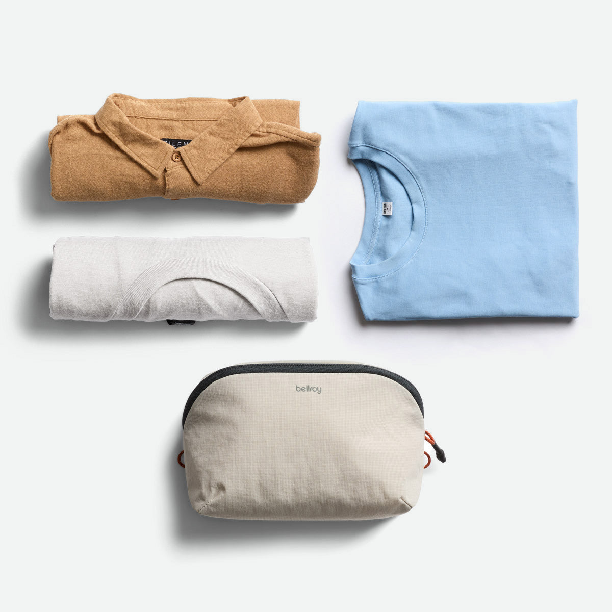 Bellroy Lite Packing Pouch 3L - Ash (Leather Free) - Flatlay