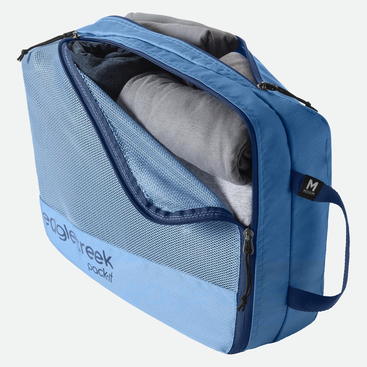 Eagle Creek Pack-It™ Reveal Clean/Dirty Cube M Blue Dawn - pakket med tøj